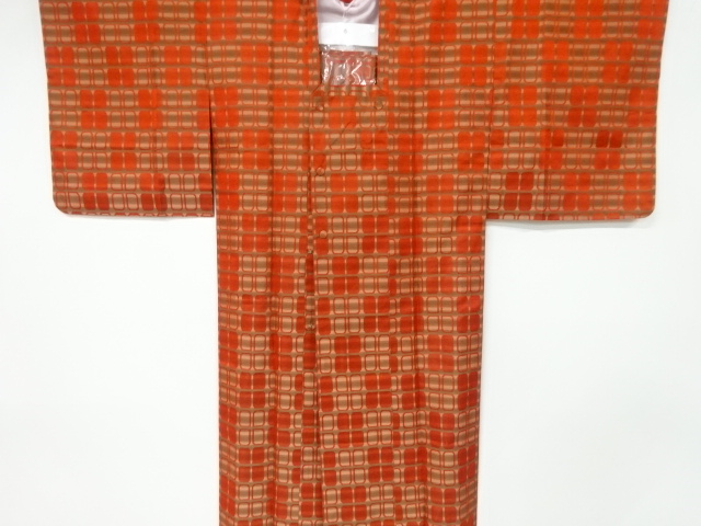 リサイクル　枡模様織出し雨コート